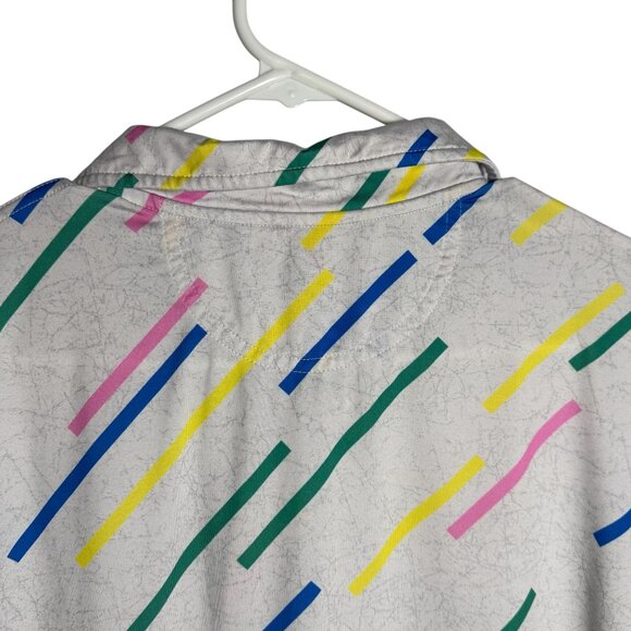 Chubbies Mens Medium Polo Shirt Multicolor 80s Style Brush Strokes Short Sleeve - Picture 6 of 6